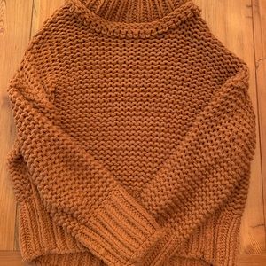 Free People rust crop sweater XS